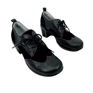 Jambu San Fran Encore women's shoes 8.5 black leather Oxford lace up heels